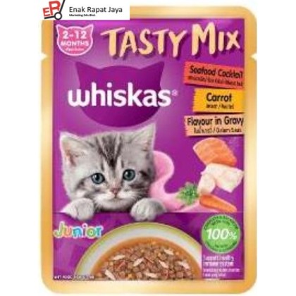 WHISKAS TASTY MIX JUNIOR SEAFOOD COCKTAIL [28x70g]