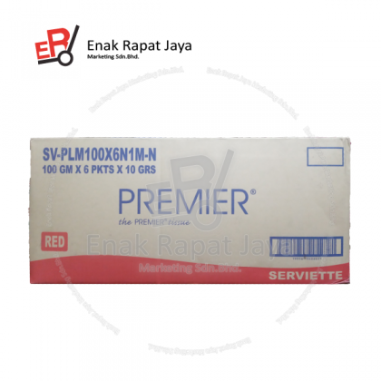 PREMIER SERVIETTE TISSUE (RED) [10GRx6pkx100g]