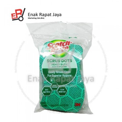 SCOTCH-BRITE SCRUB DOTS SPONGE (GREEN) [2's]