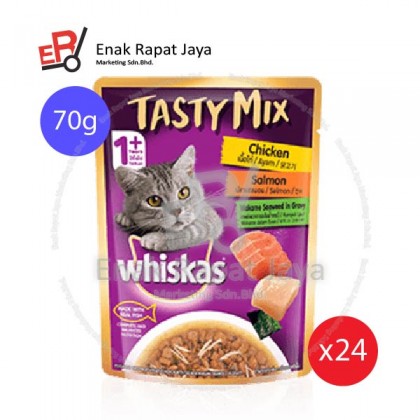 WHISKAS TASTY MIX CHICKEN & SALMON [28x70g]