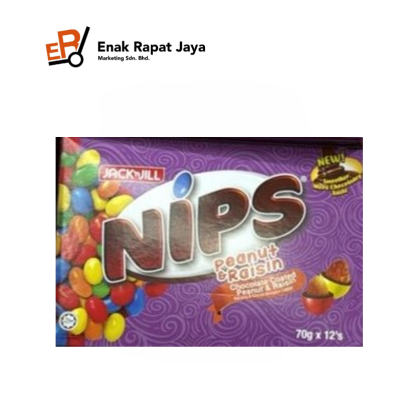 NIPS CHOCOLATE COATED PEANUT&RAISIN [12packsx6outersx70g]